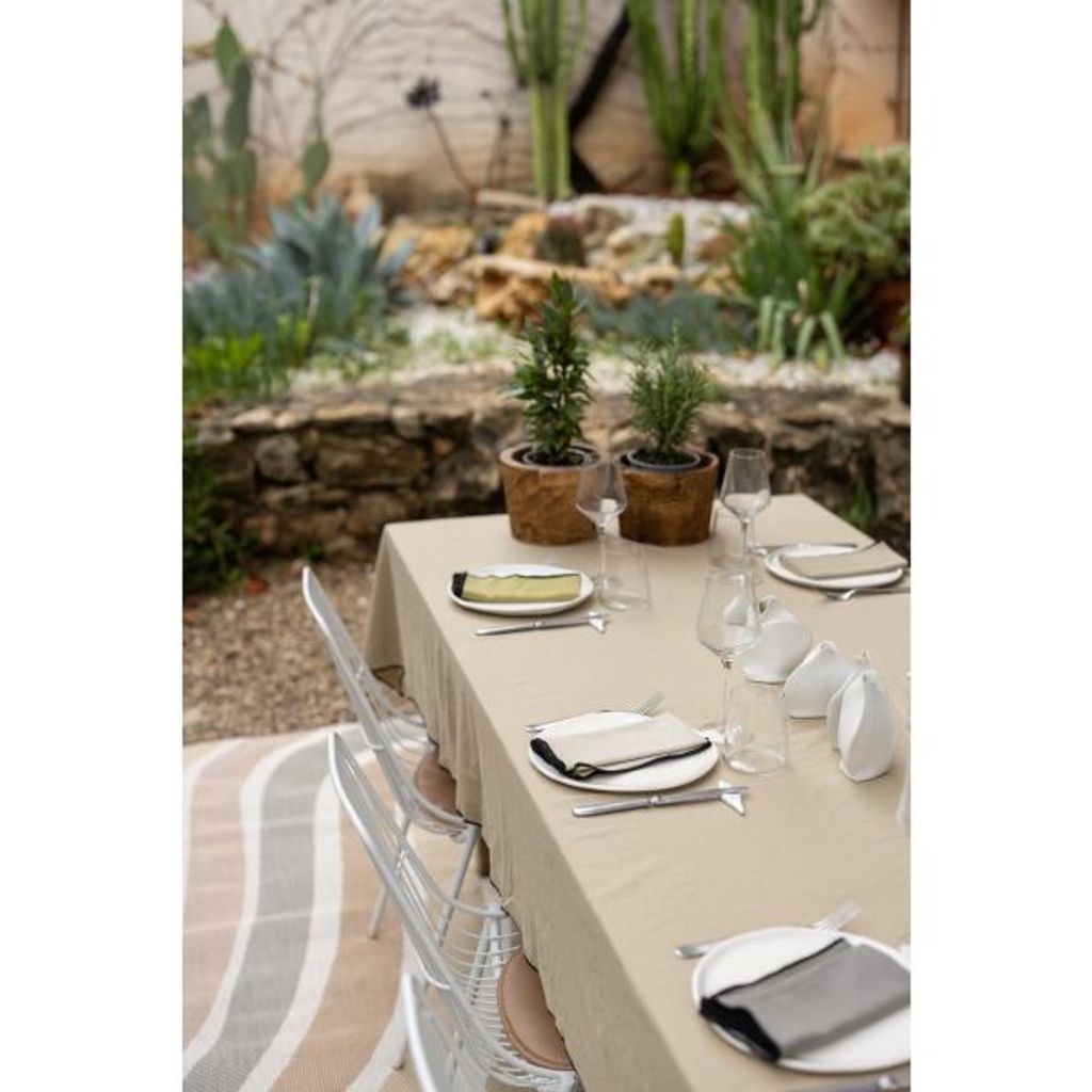 Serviette en coton recyclé Grace 40 x 40 Camel - Visuel 2