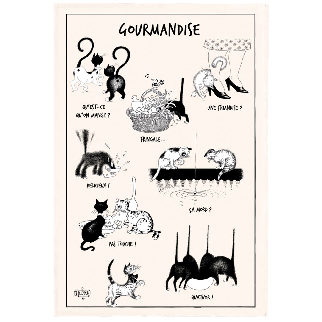 Torchon Dubout La gourmandise Ecru 48 x 72 - Visuel 0