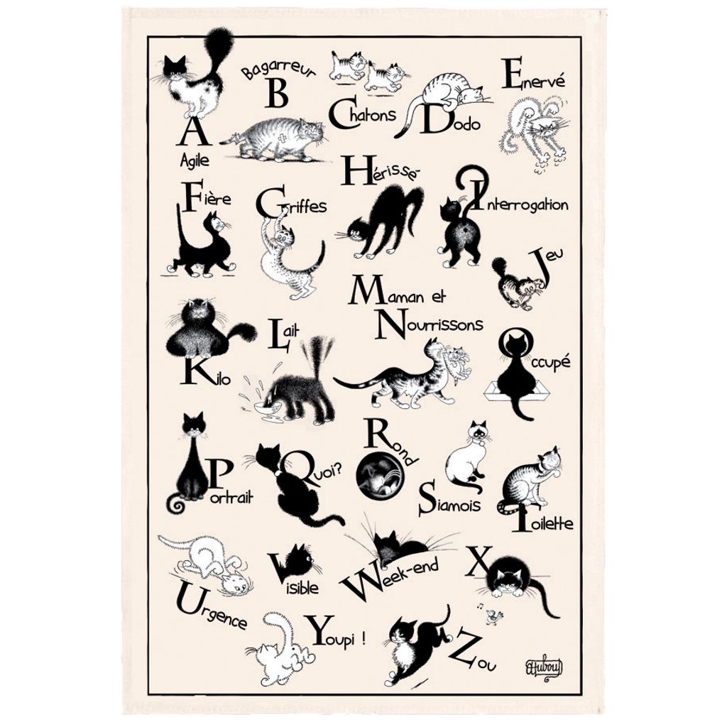 Torchon Dubout Abécédaire Ecru 48 X 72 - Visuel 0