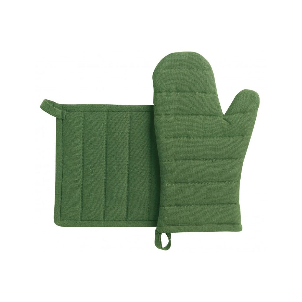 GANT + MANIQUE en coton recyclé JONA vert sapin - Visuel 0