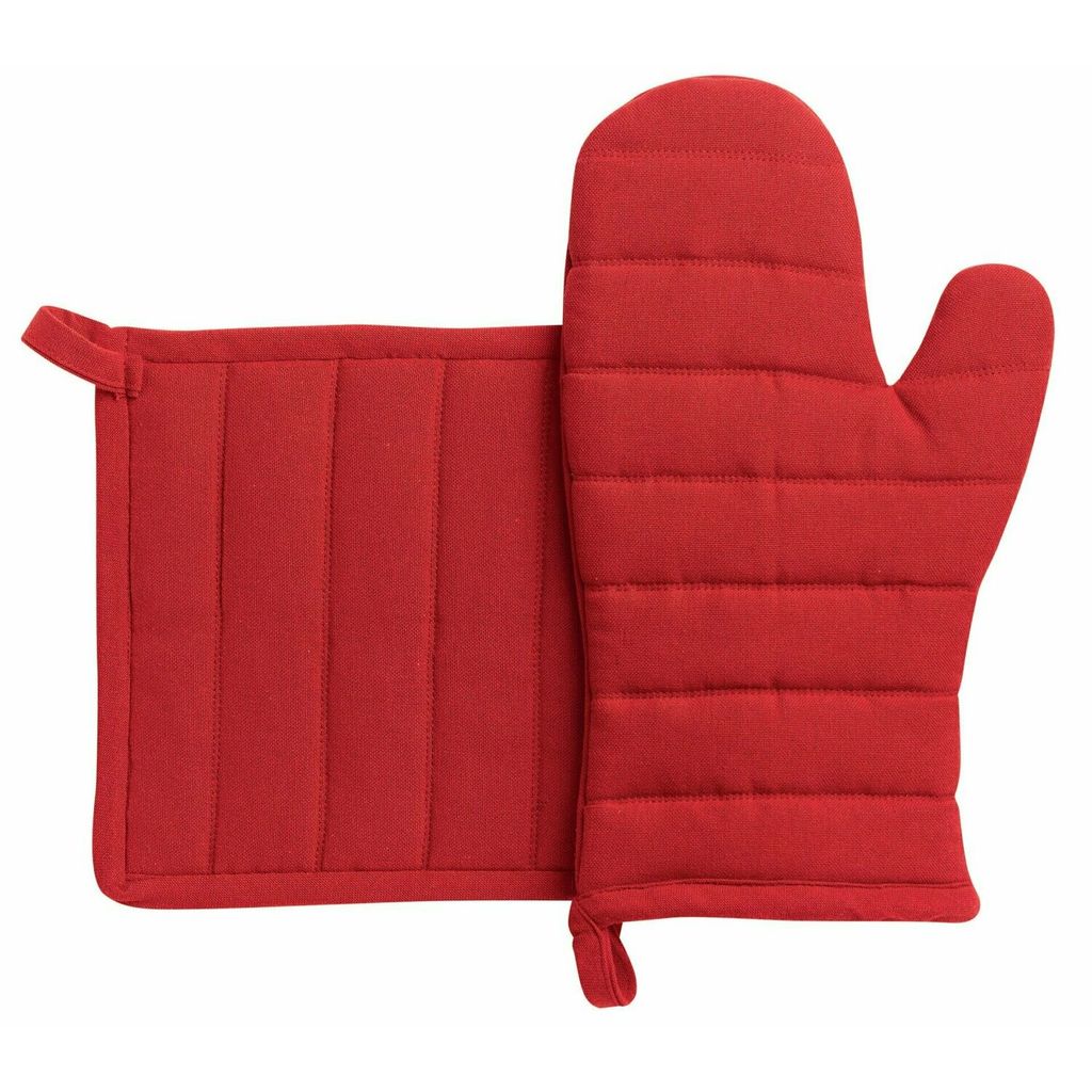 GANT + MANIQUE en coton recyclé JONA rouge - Visuel 0