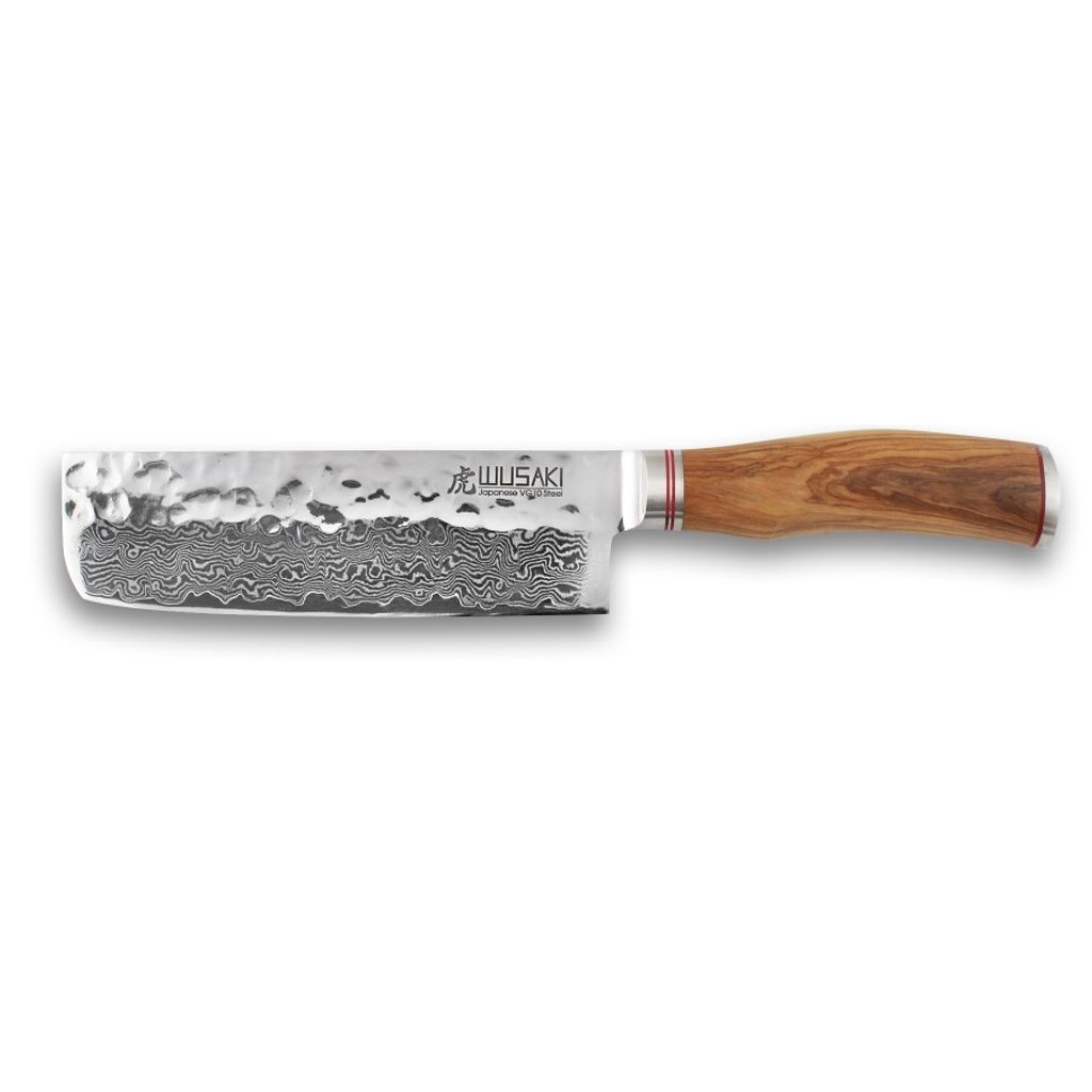 Couteau japonais samura nakiri lame damassée 17cm - Visuel 0