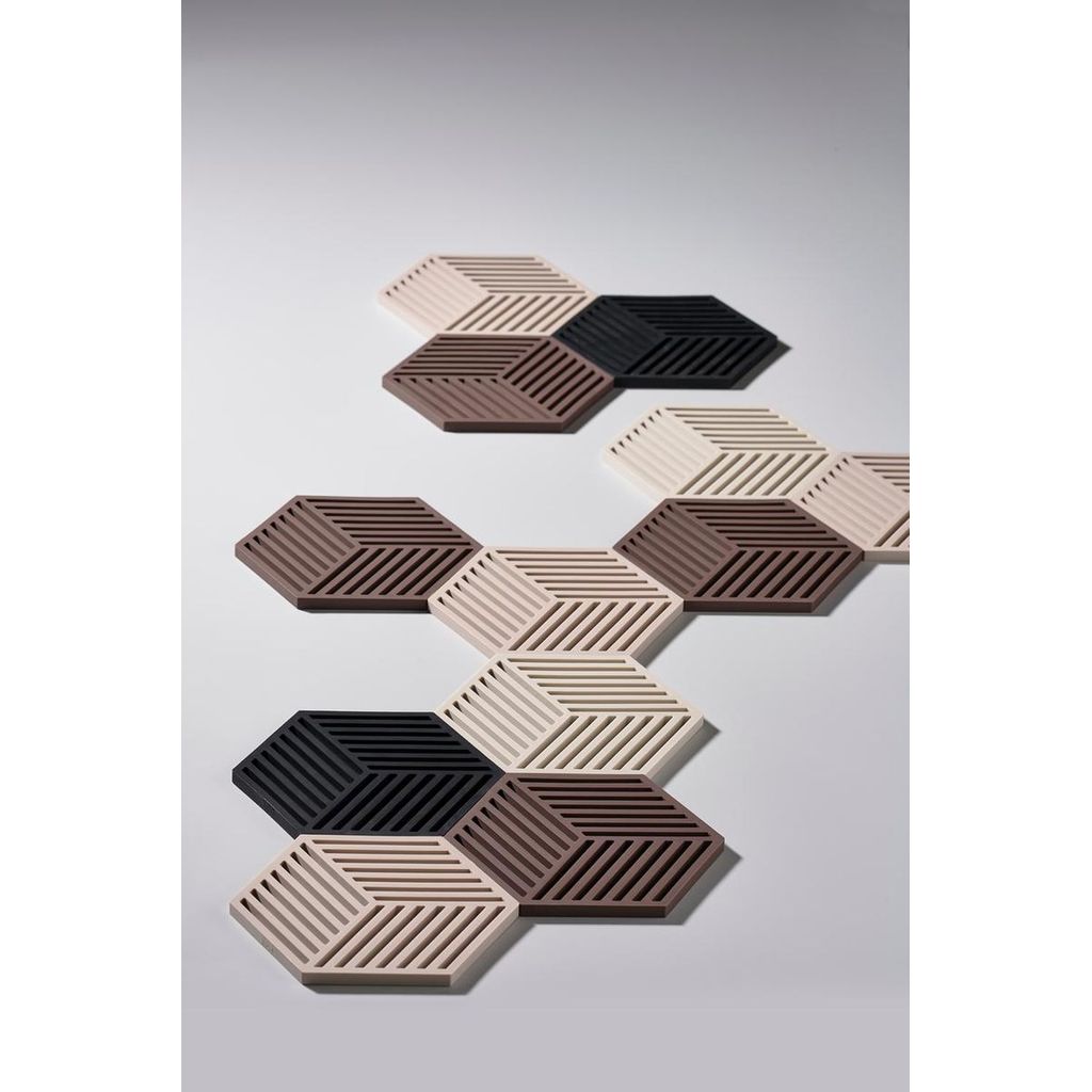 Dessous de plat en silicone hexagon Chocolat - Visuel 1