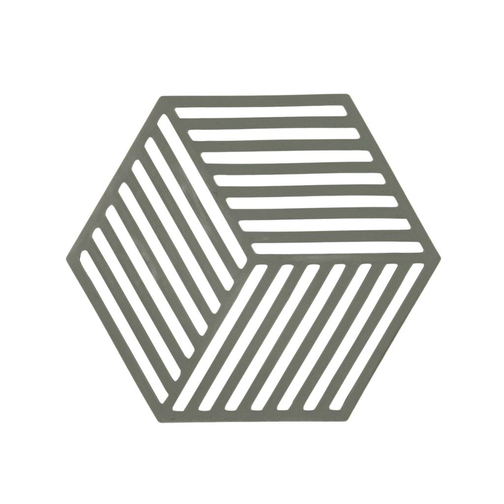 Dessous de plat hexagon en silicone olive taupe - Visuel 0