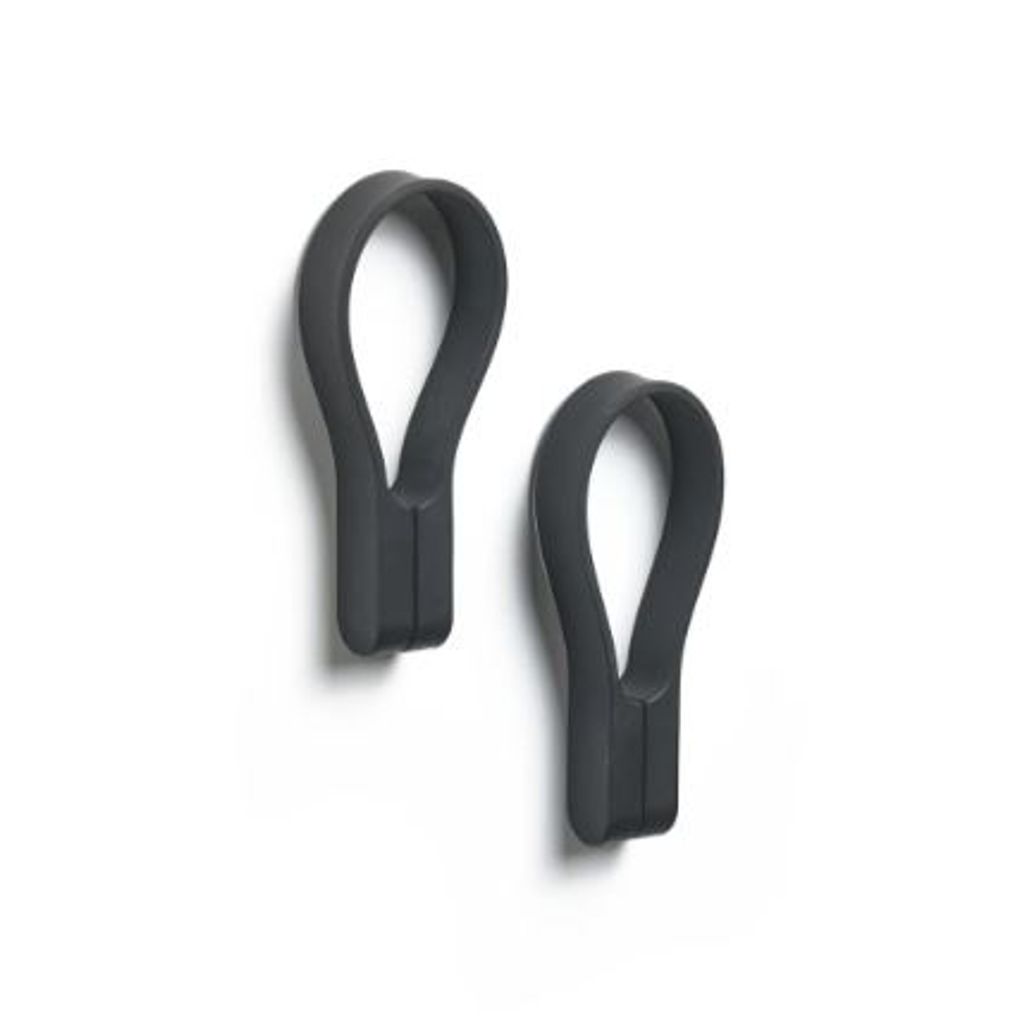 Set de 2 porte-torchons aimantés en silicone boucle Loop noir - Visuel 0
