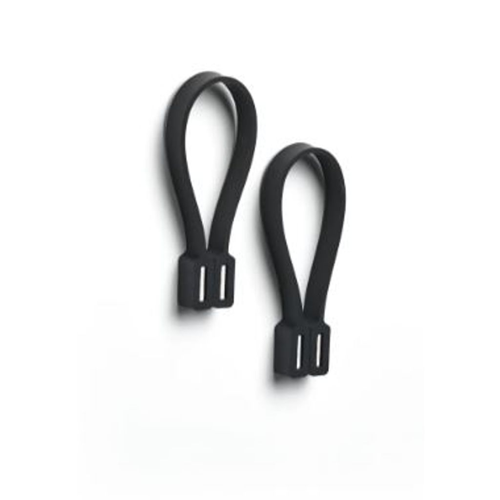 Set de 2 porte-torchons aimantés en silicone boucle Loop noir - Visuel 1