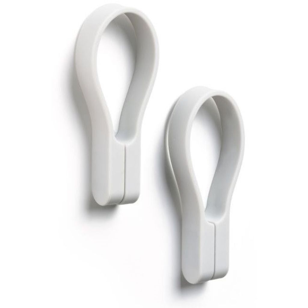 Set de 2 porte-torchons aimantés en silicone boucle Loop gris clair - Visuel 1