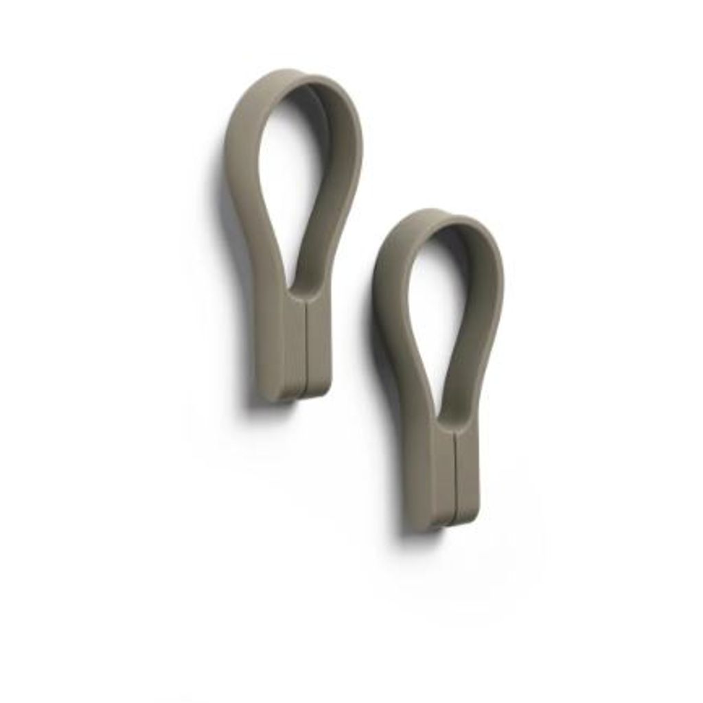 Set de 2 porte-torchons aimantés en silicone boucle Loop taupe - Visuel 0