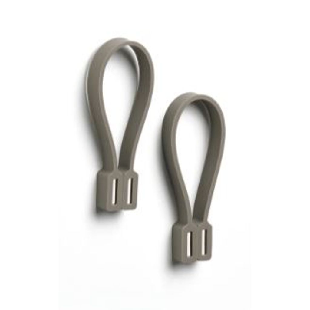 Set de 2 porte-torchons aimantés en silicone boucle Loop taupe - Visuel 1