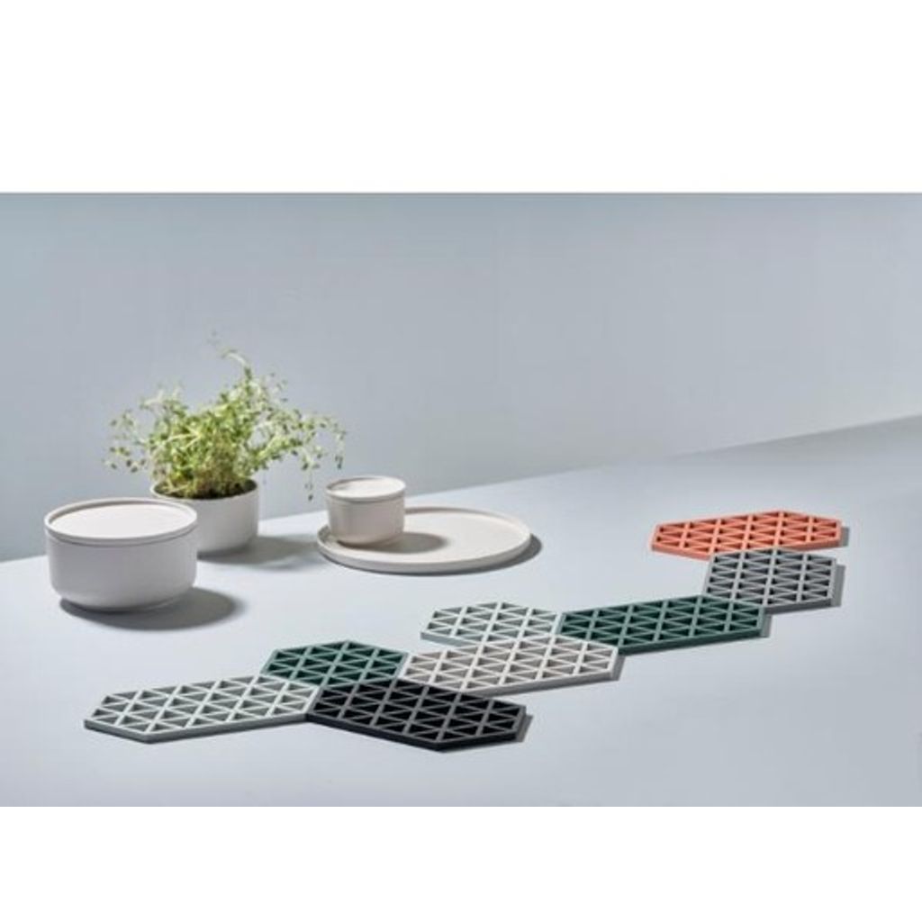 Dessous de plat hexagon bleu clair - Visuel 1