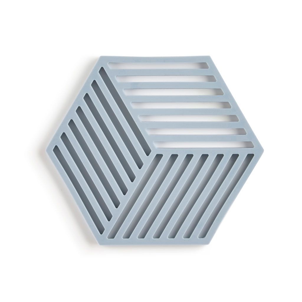 Dessous de plat hexagon en silicone bleu ciel - Visuel 0