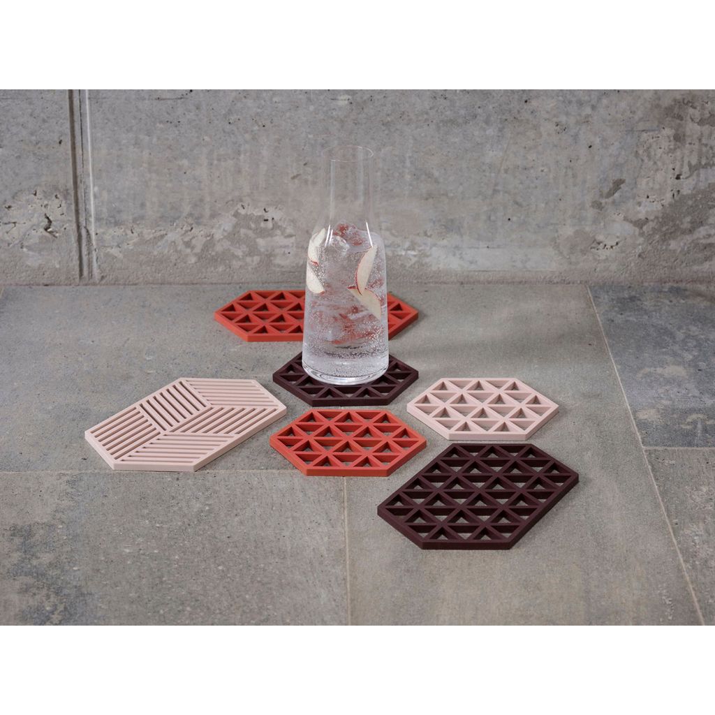 DESSOUS-DE-PLAT TRIANGLES BURNED RED - Visuel 2