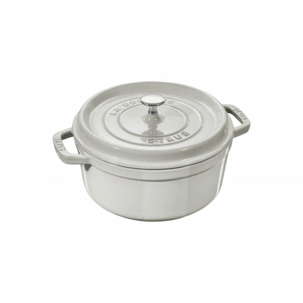 Cocotte en fonte ronde 28cm truffe blanche - Visuel 0