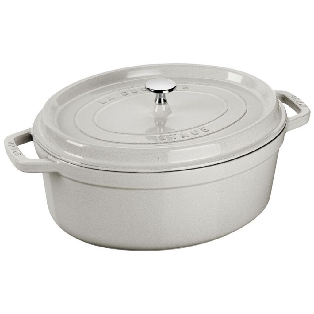 Cocotte en fonte ovale 31cm truffe blanche - Visuel 0