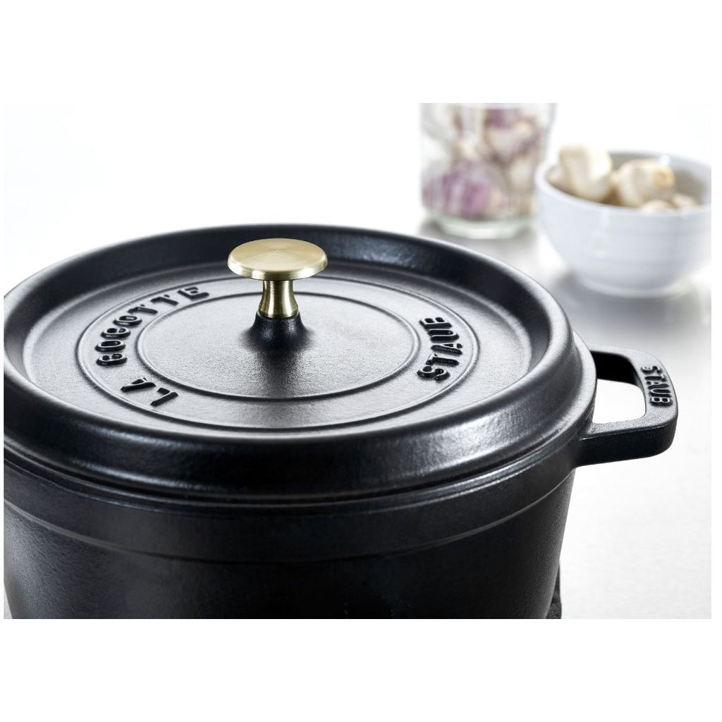 Cocotte en fonte ronde 26 cm noir mat - Visuel 1