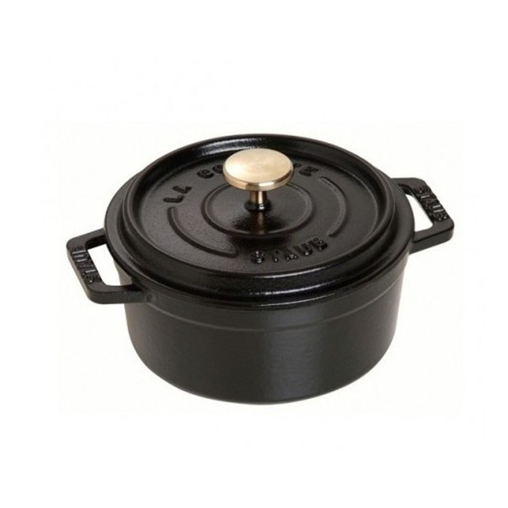 Cocotte en fonte ronde 20 cm noir mat - Visuel 0