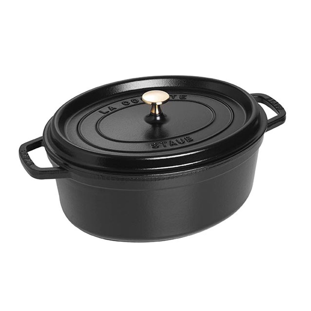 Cocotte en fonte ovale 41 cm noire - Visuel 0