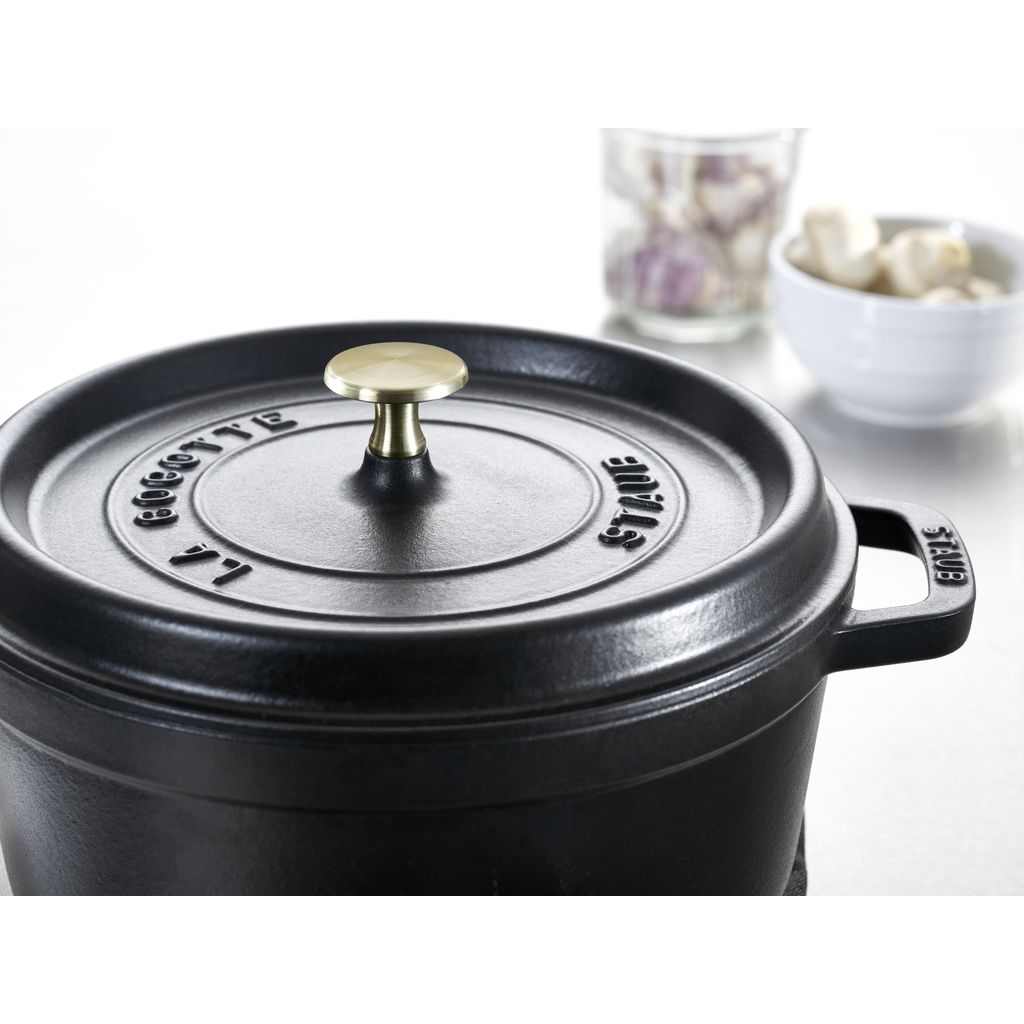 Cocotte en fonte ronde 30 cm noire - Visuel 1