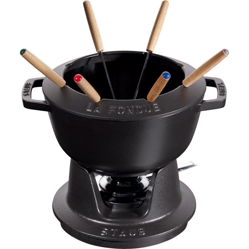 Service à fondue en fonte noir - Visuel 0