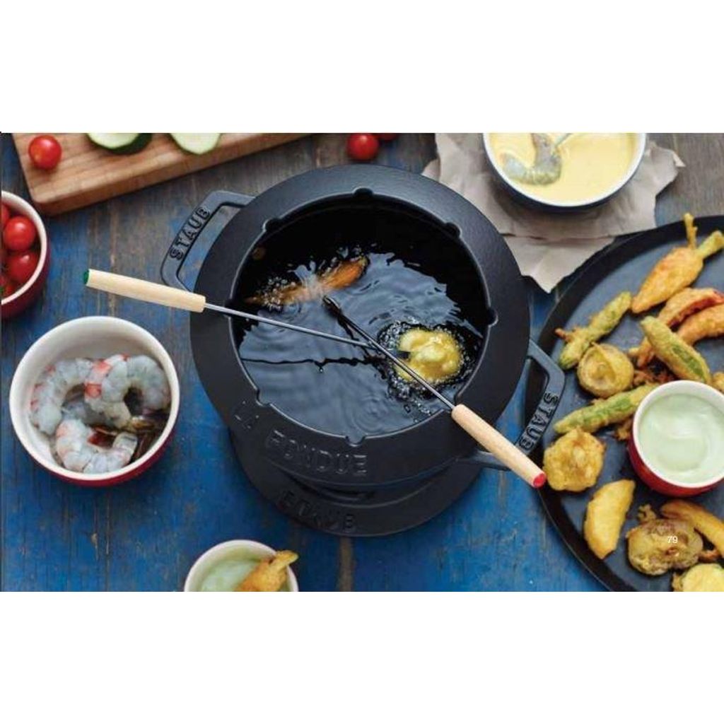 Service à fondue en fonte noir - Visuel 3