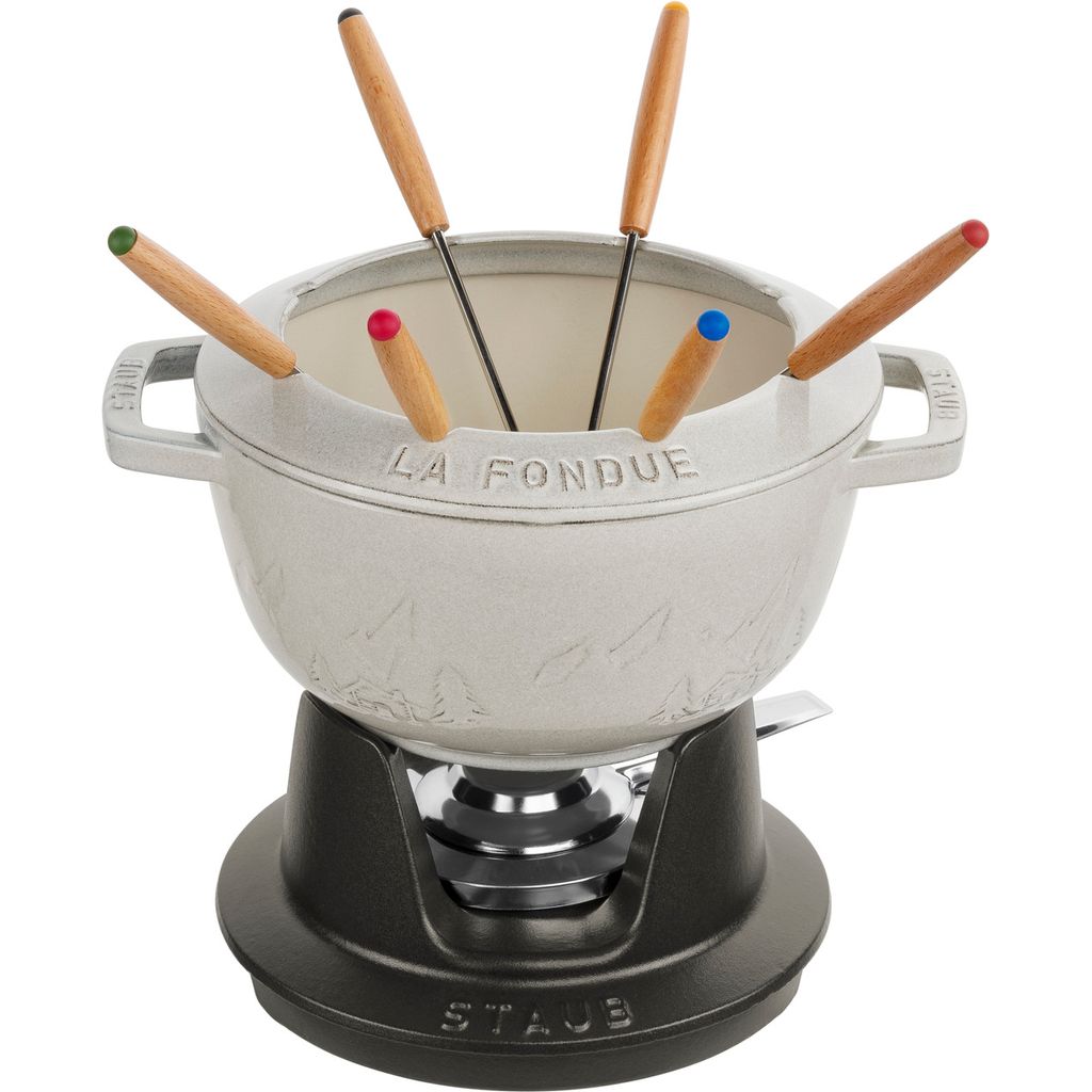 Service à fondue en fonte, Truffe Blanche 20 cm - Visuel 0