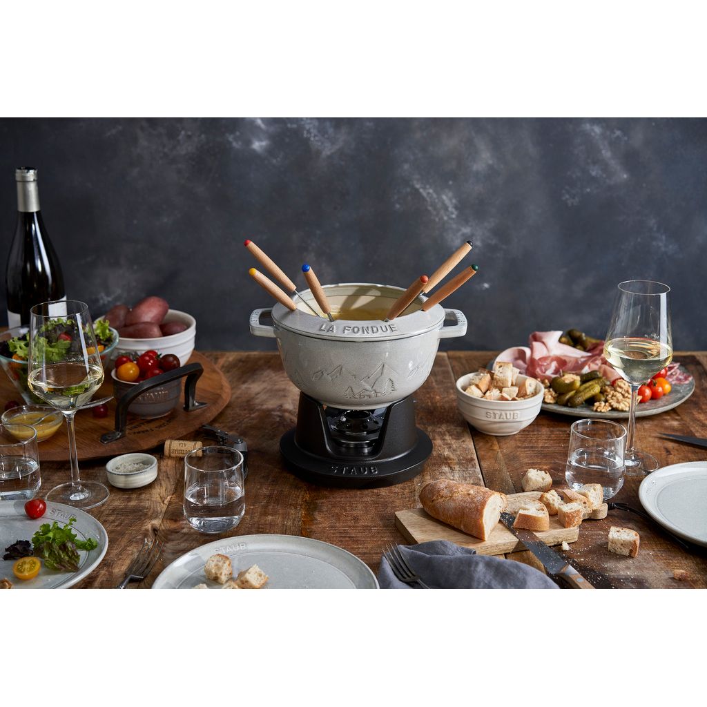 Service à fondue en fonte, Truffe Blanche 20 cm - Visuel 3