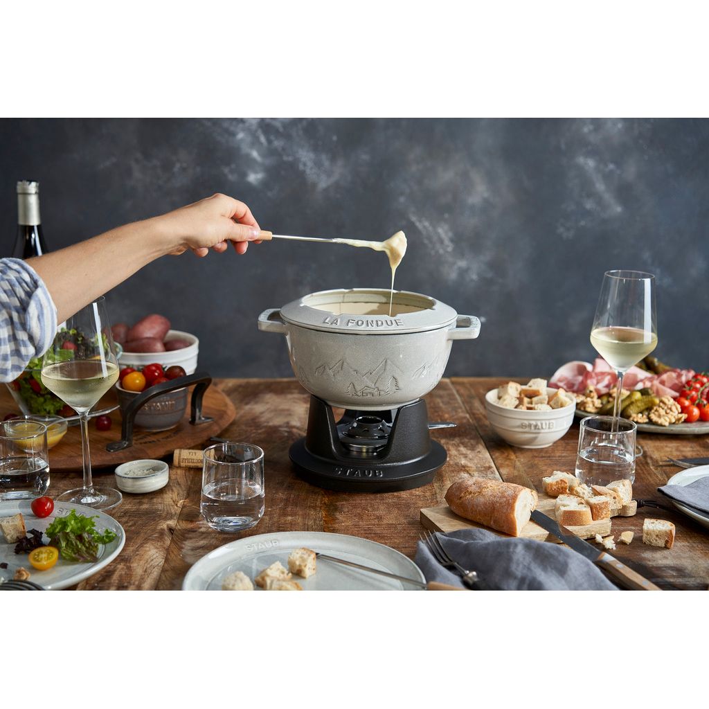 Service à fondue en fonte, Truffe Blanche 20 cm - Visuel 2
