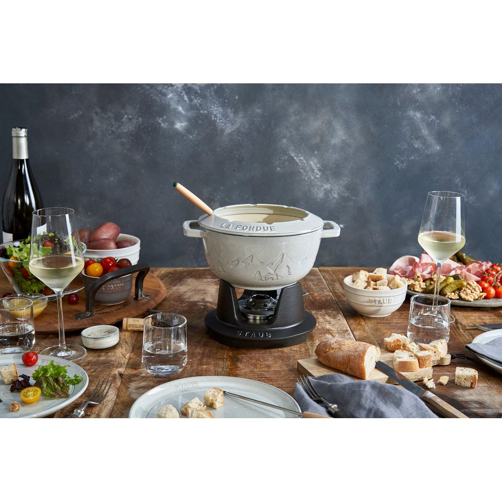 Service à fondue en fonte, Truffe Blanche 20 cm - Visuel 4