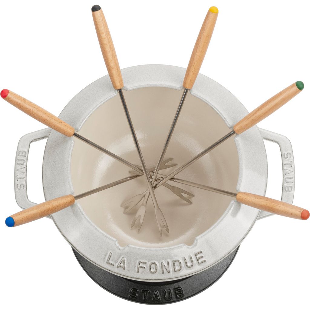 Service à fondue en fonte, Truffe Blanche 20 cm - Visuel 6