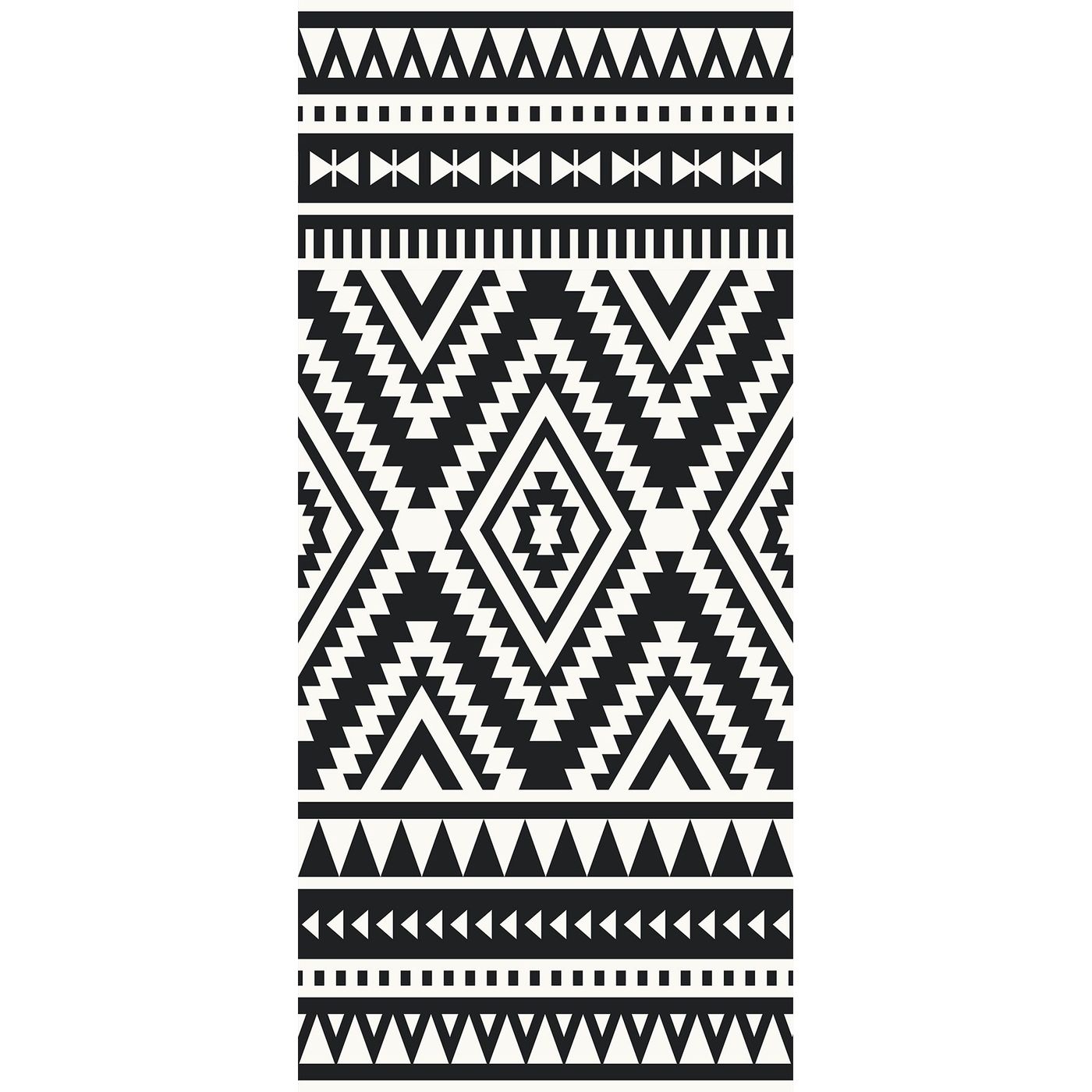Tapis vinyle Ikat N&B 49,5 x 83 cm