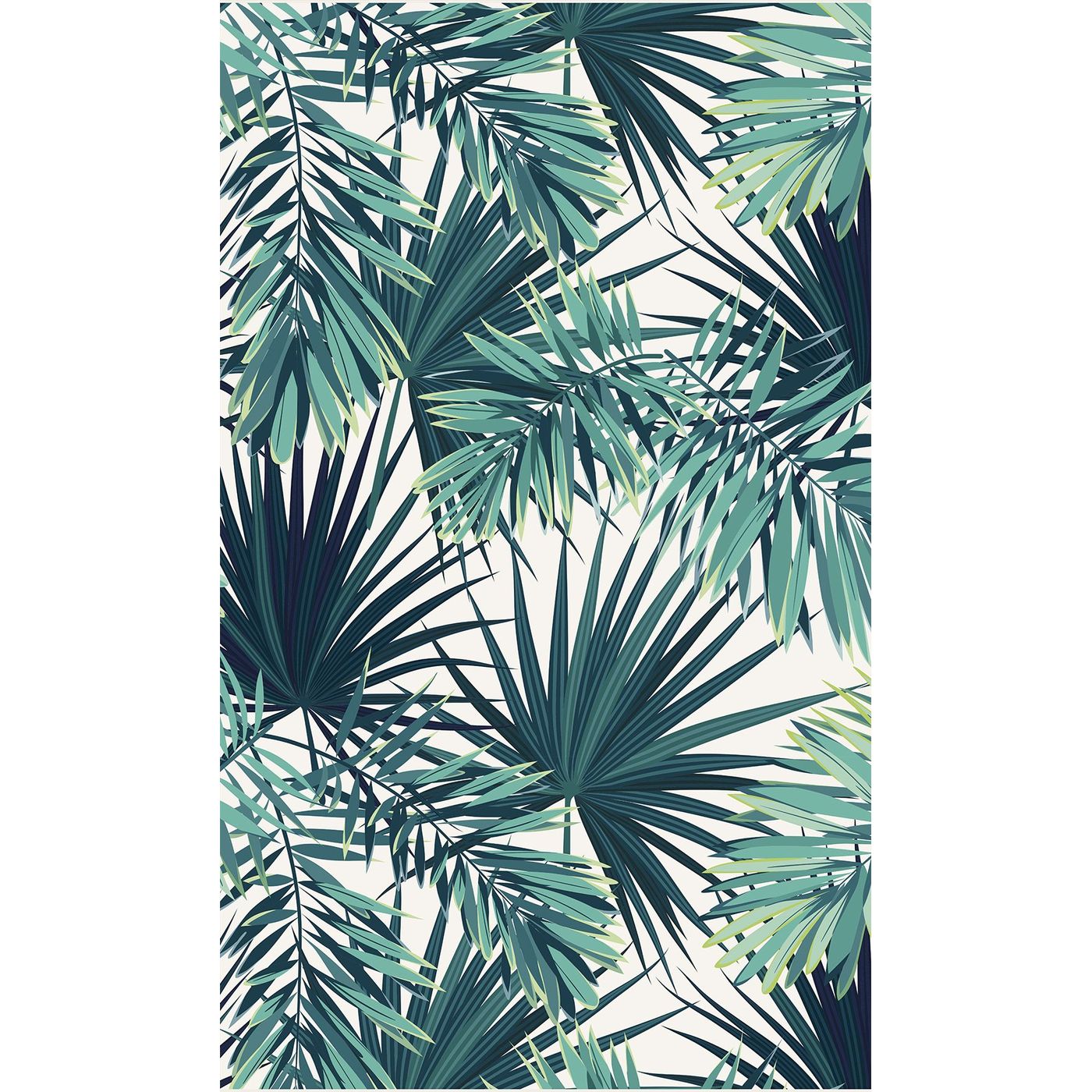 Tapis vinyle feuillage vert 49,5 x 109 cm