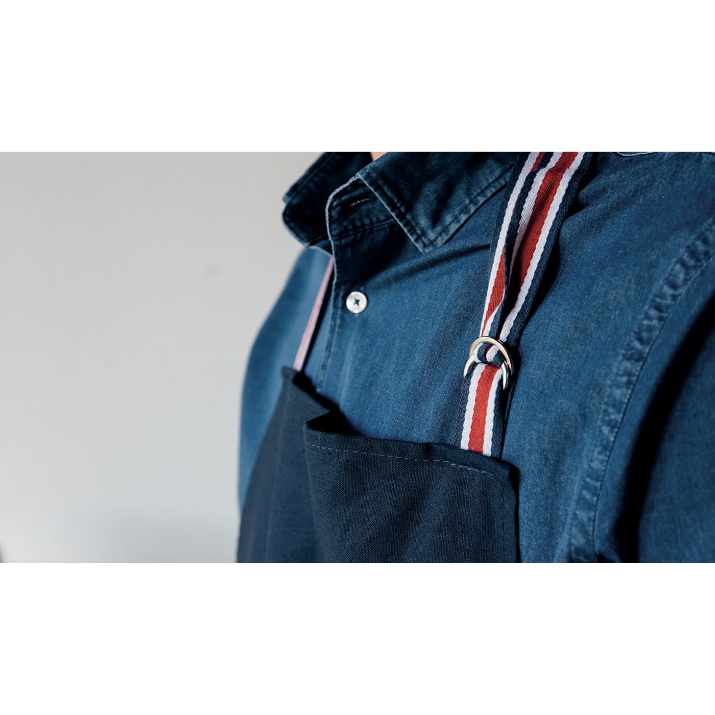 Tablier sommelier bleu