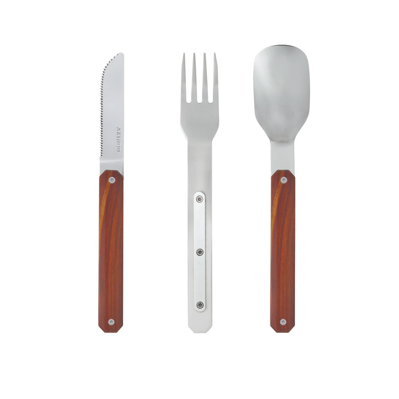 Couverts droits aimantés 12H34 Bois Corail