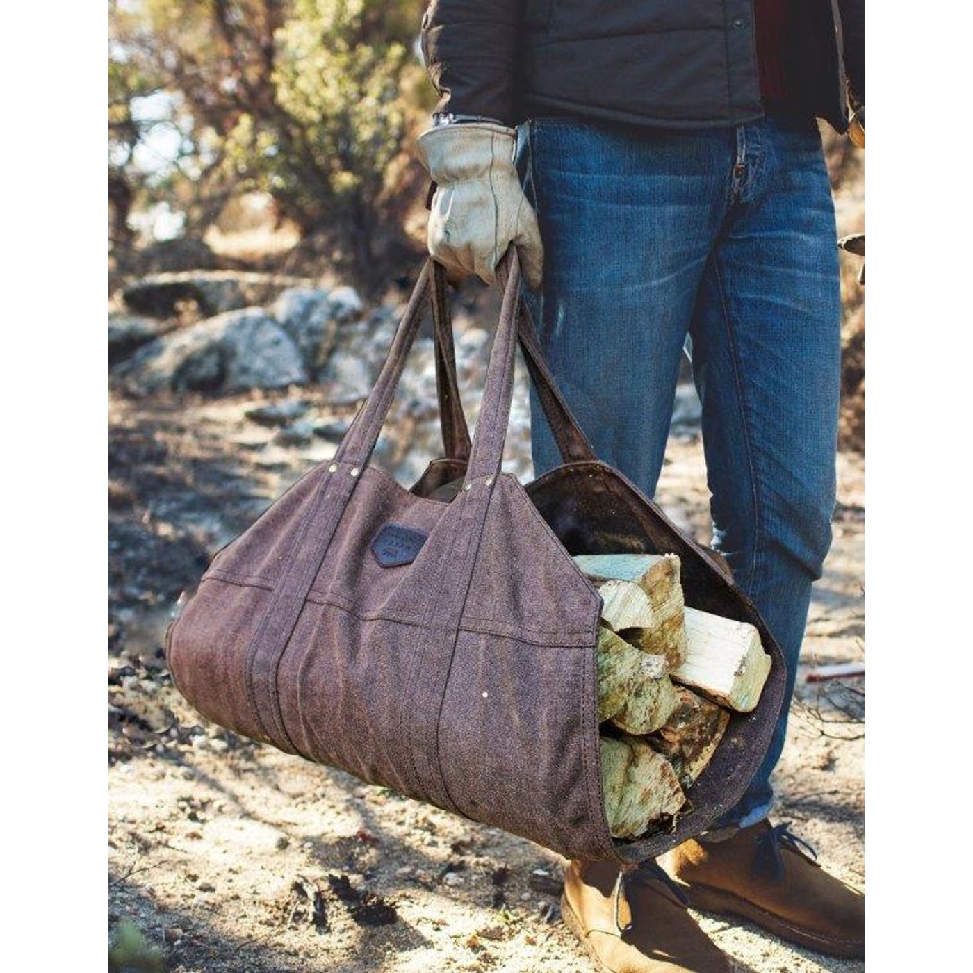 Sac à bûche lumberjack Marron
