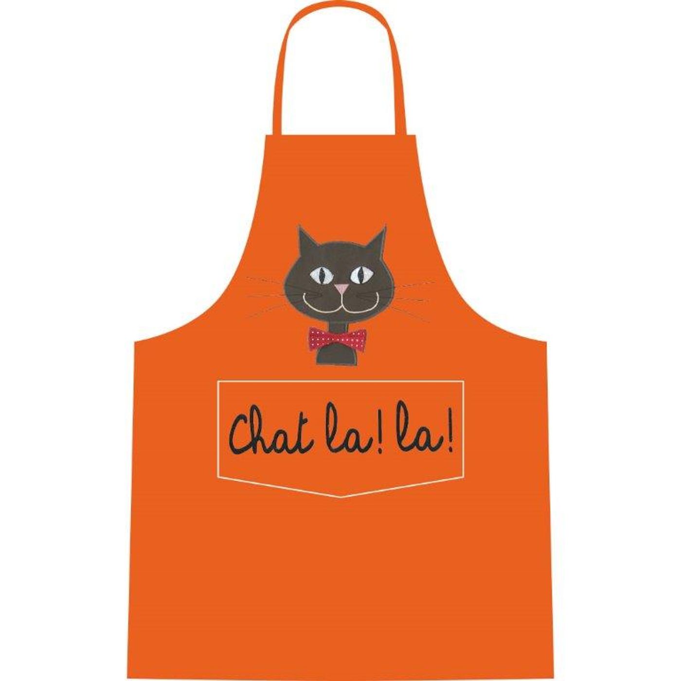 Tablier adulte CHAT LA LA! rouge