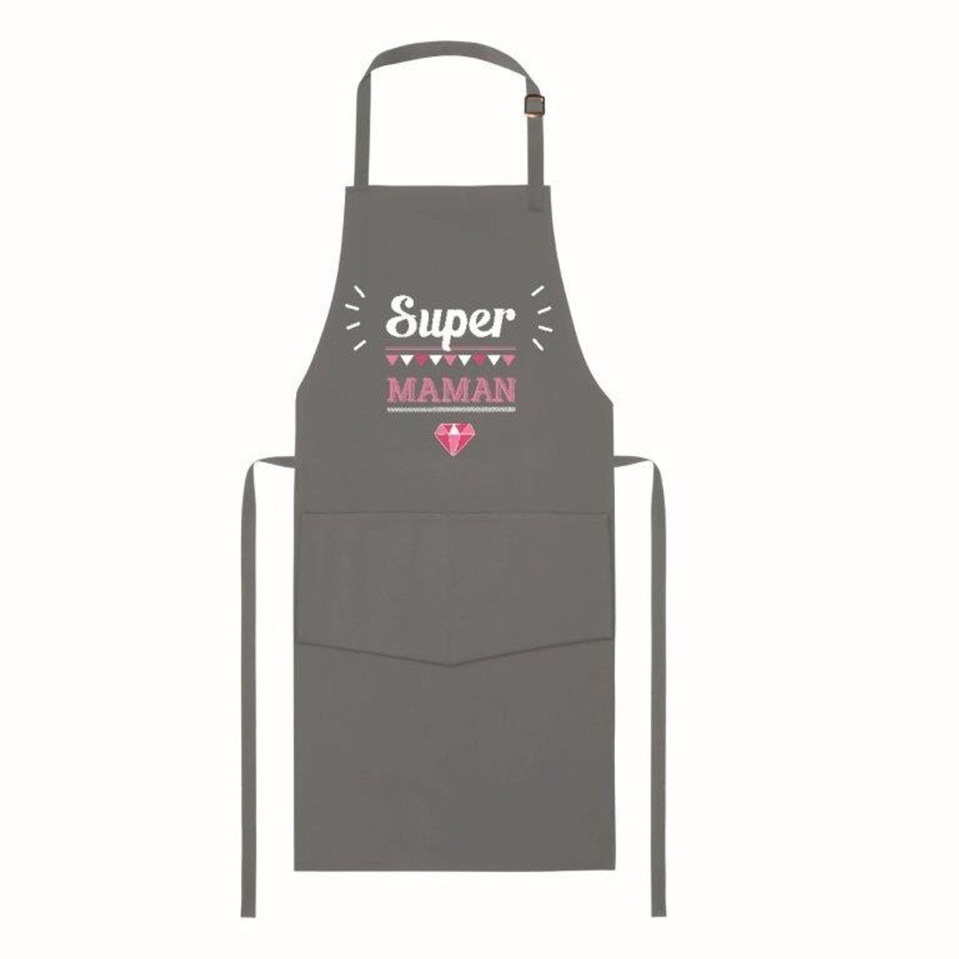 Tablier adulte SUPER MAMAN gris