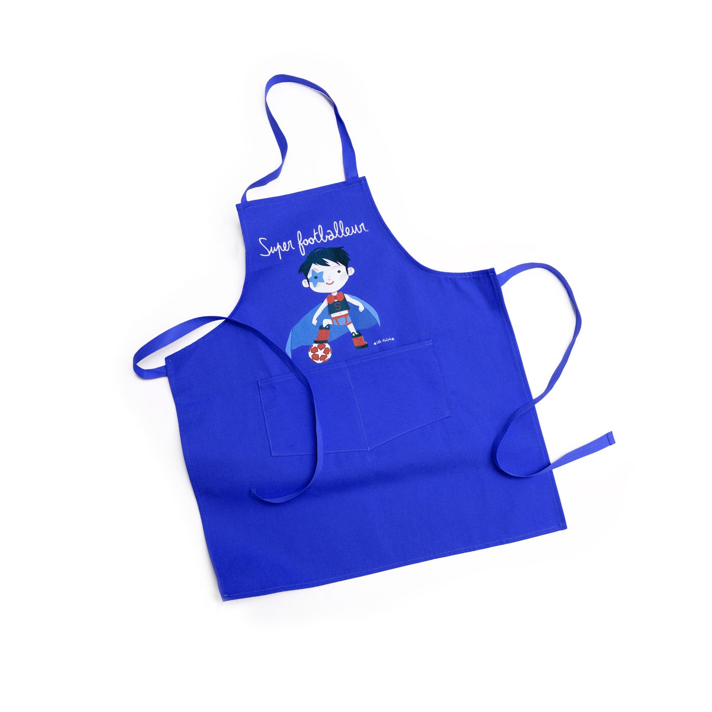 Tablier enfant Super Footballeur bleu