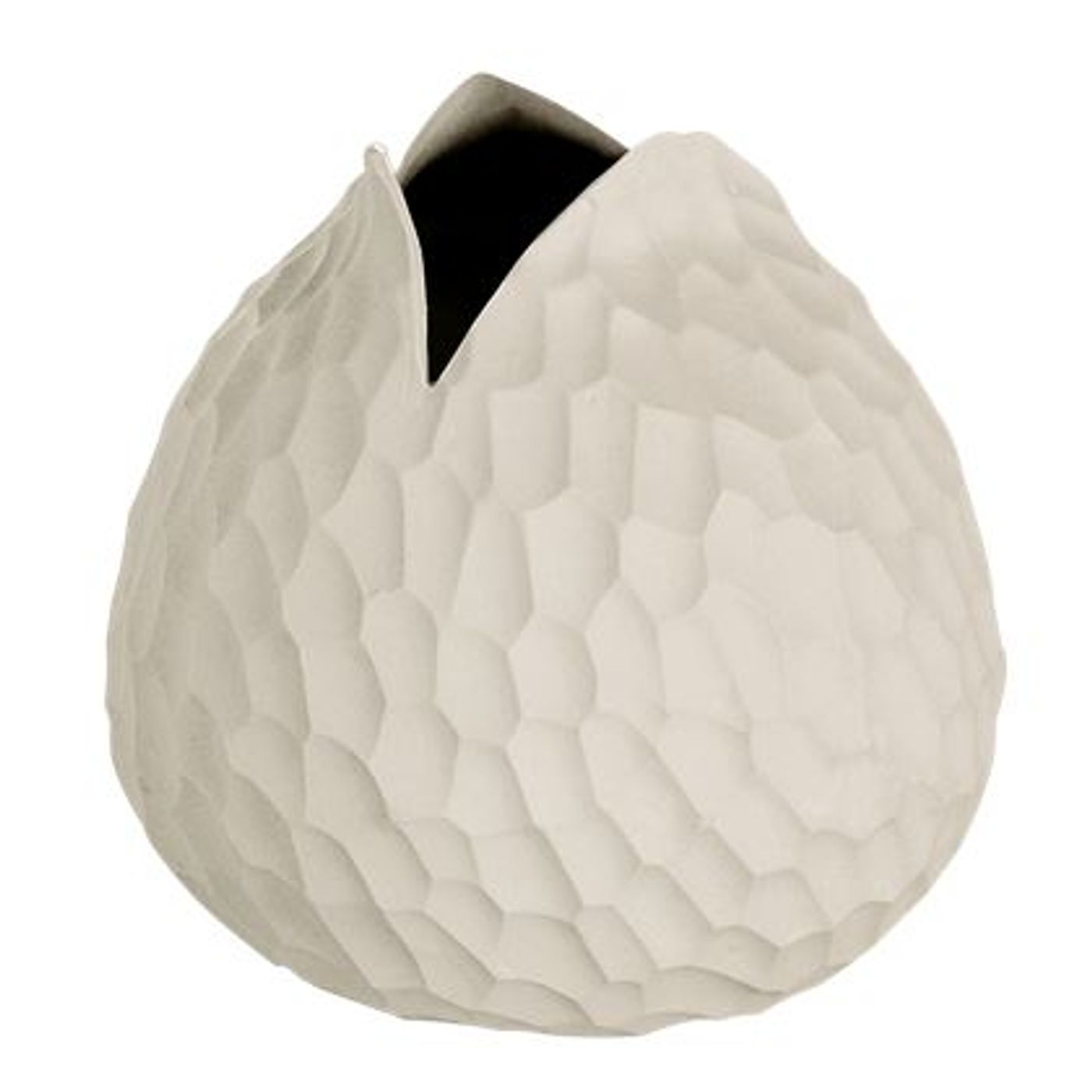 Vase Carve crème H. 10,5 cm