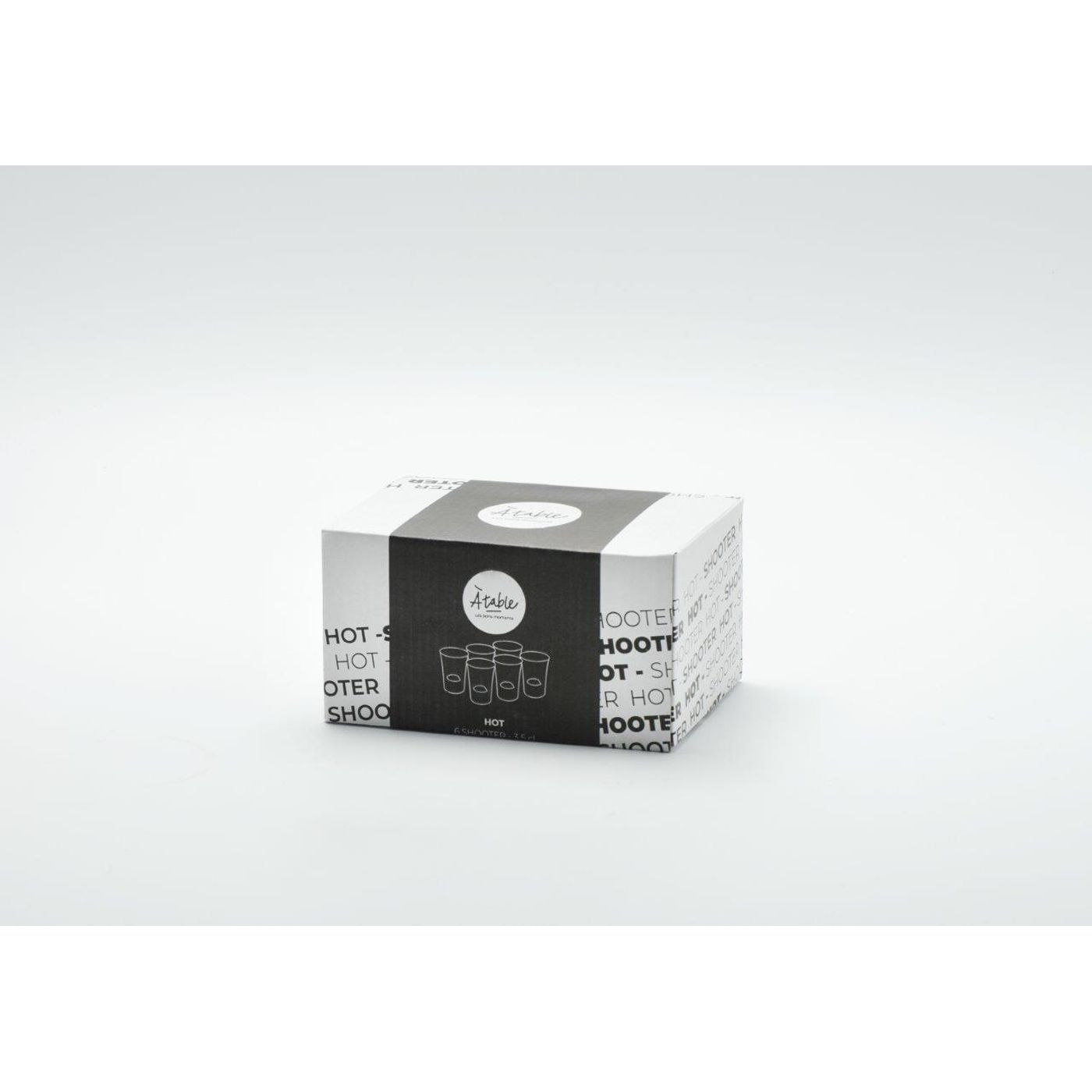 Lot de 6 shooters HOT 3,5 cl transparents