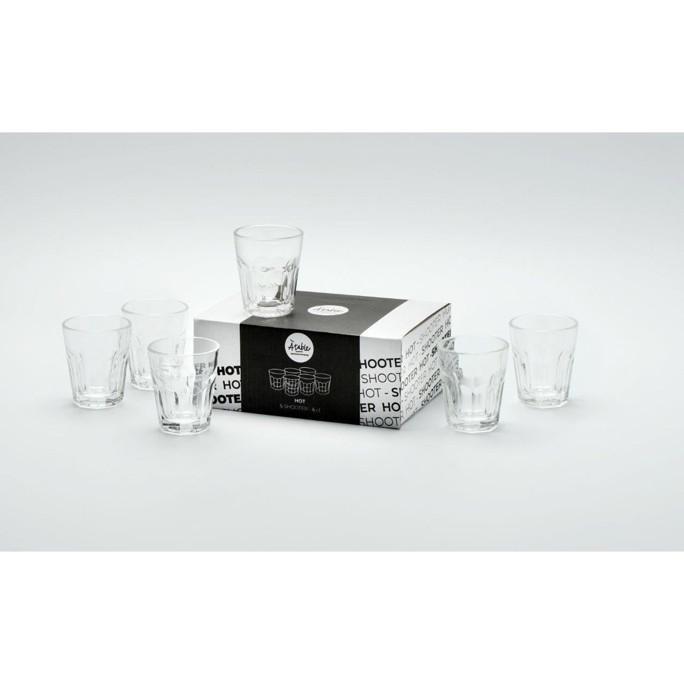 Lot de 6 shooters HOT 4 cl transparents