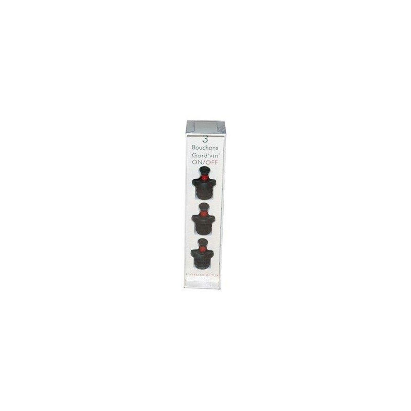 Lot de 3 bouchons vin On/Off, L'Atelier du Vin