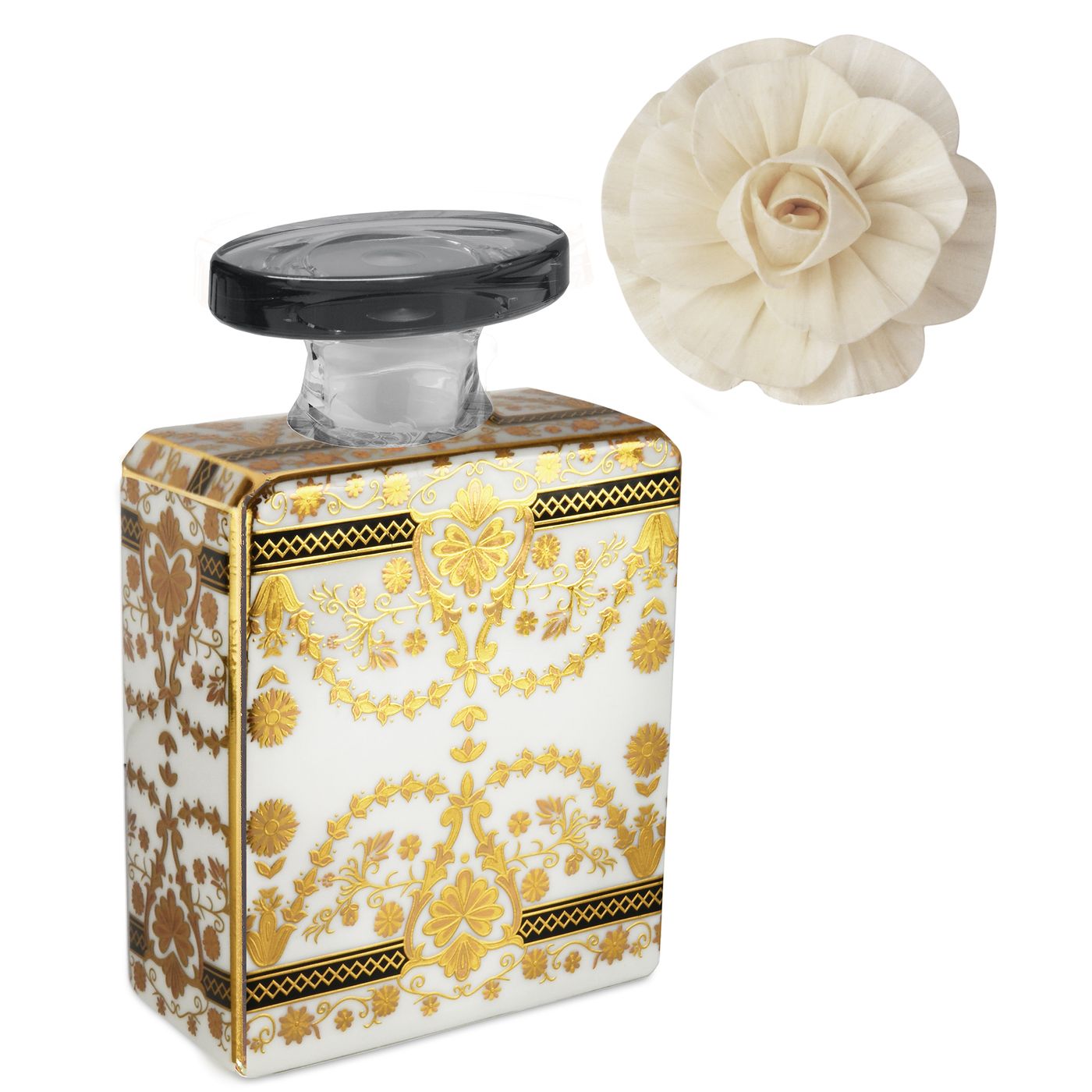 Diffuseur de parfum 100 ml Gold Debbie avec fleur
