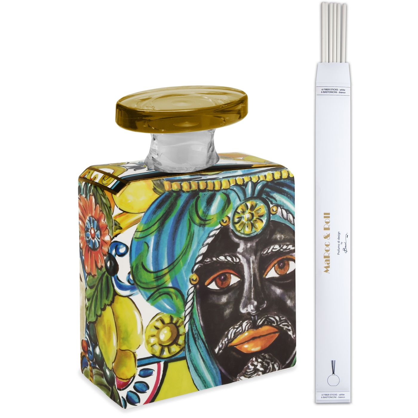 Flacon en porcelaine Gold debbie avec tiges sans parfum