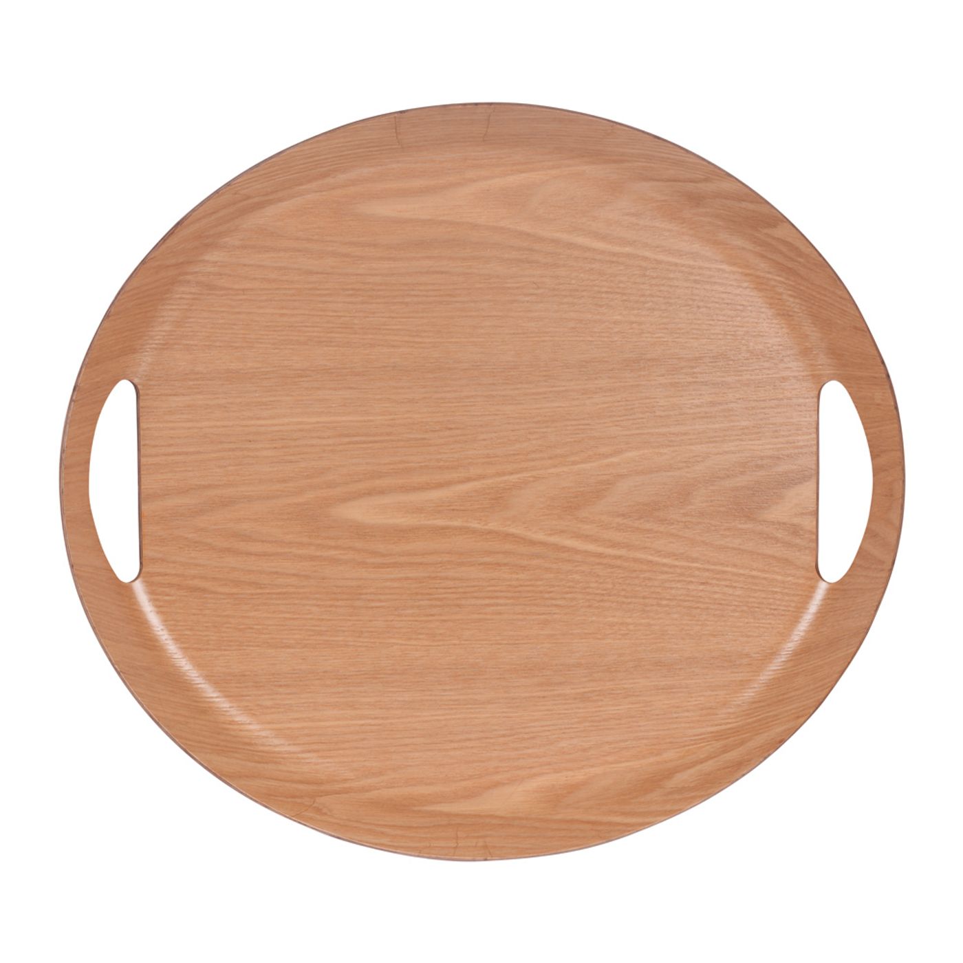 Plateau ovale en bois naturel 46 x 41 cm