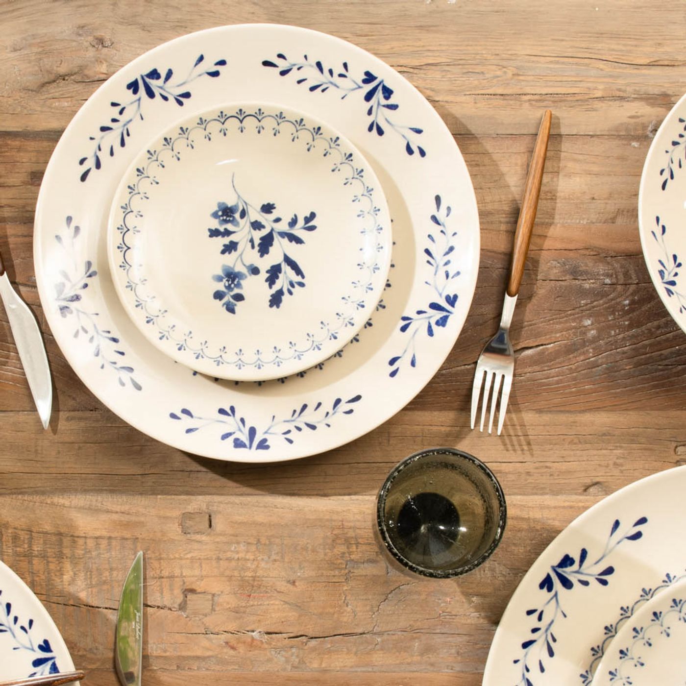 Assiette plate 17cm Appoline Bleu