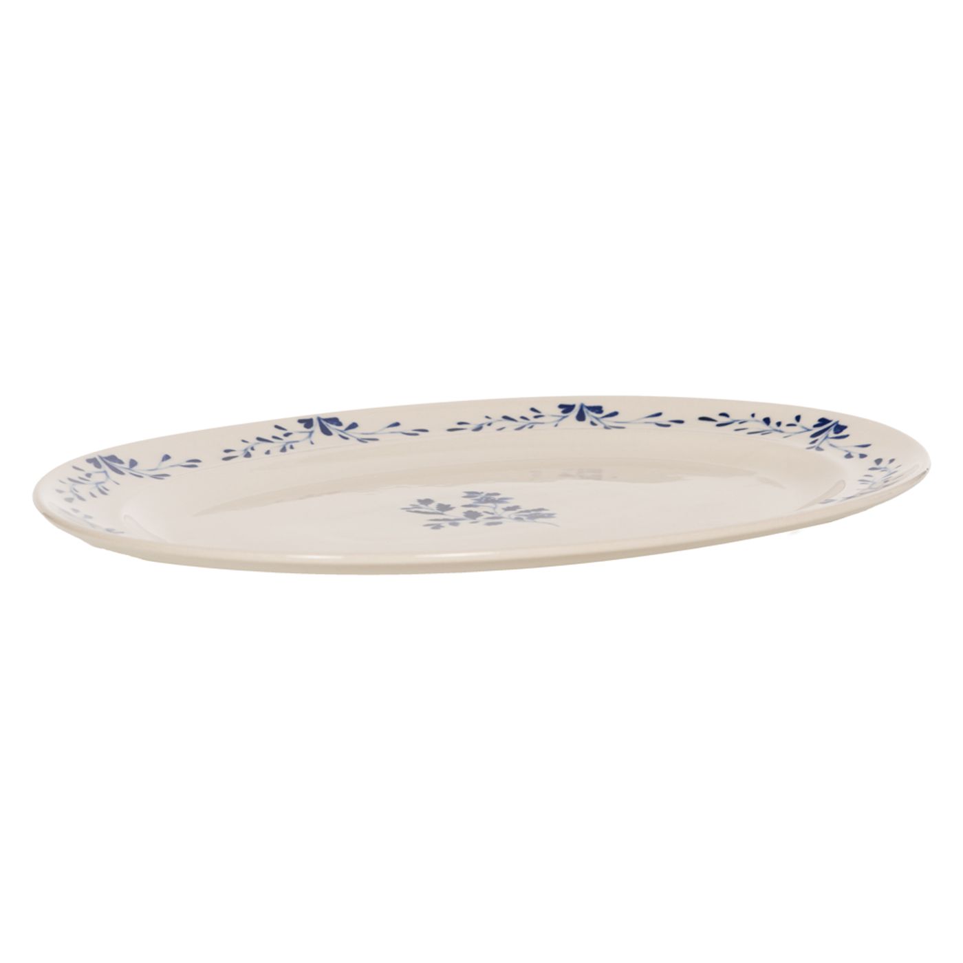 Plat ovale 32x30cm Appoline Bleu