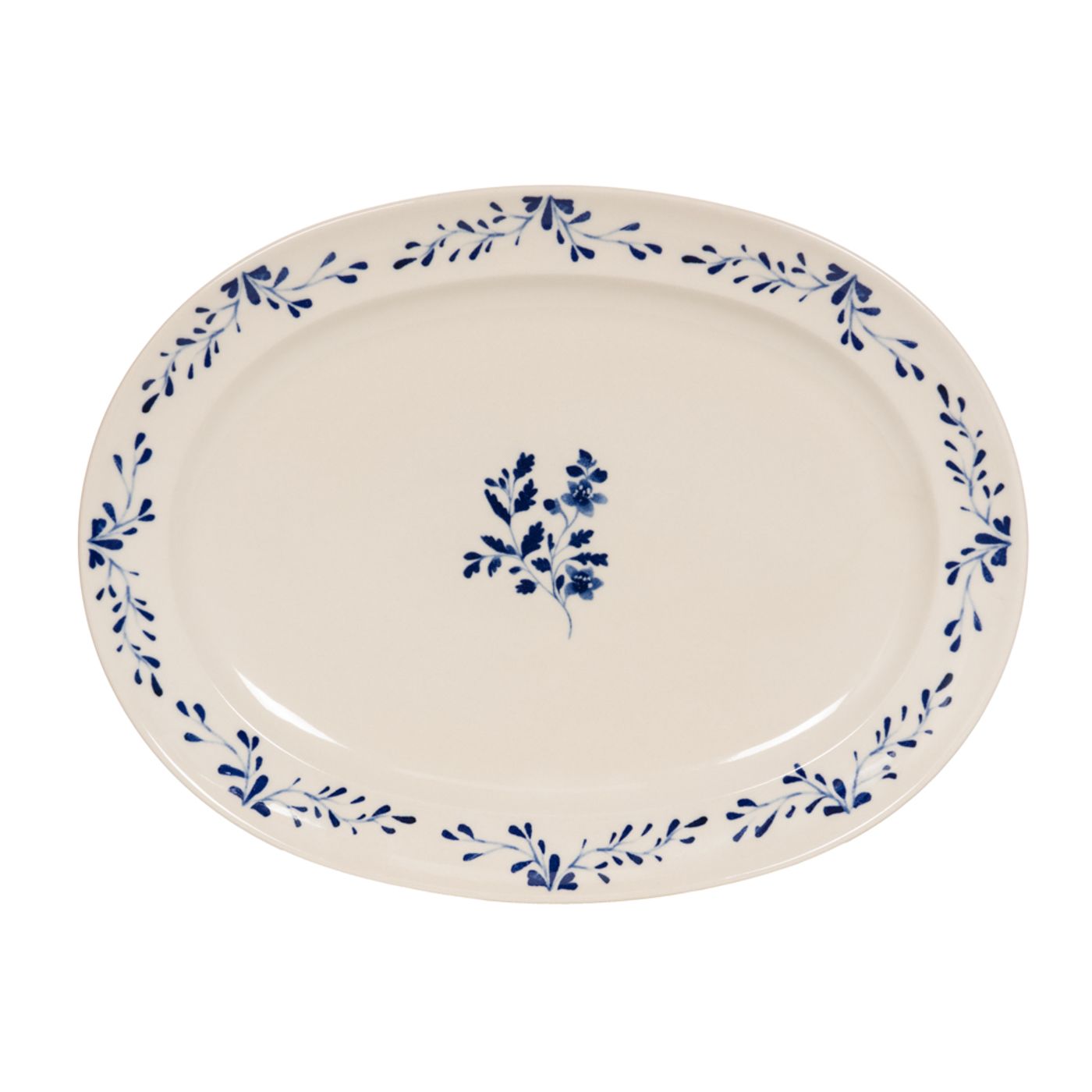 Plat ovale 32x30cm Appoline Bleu