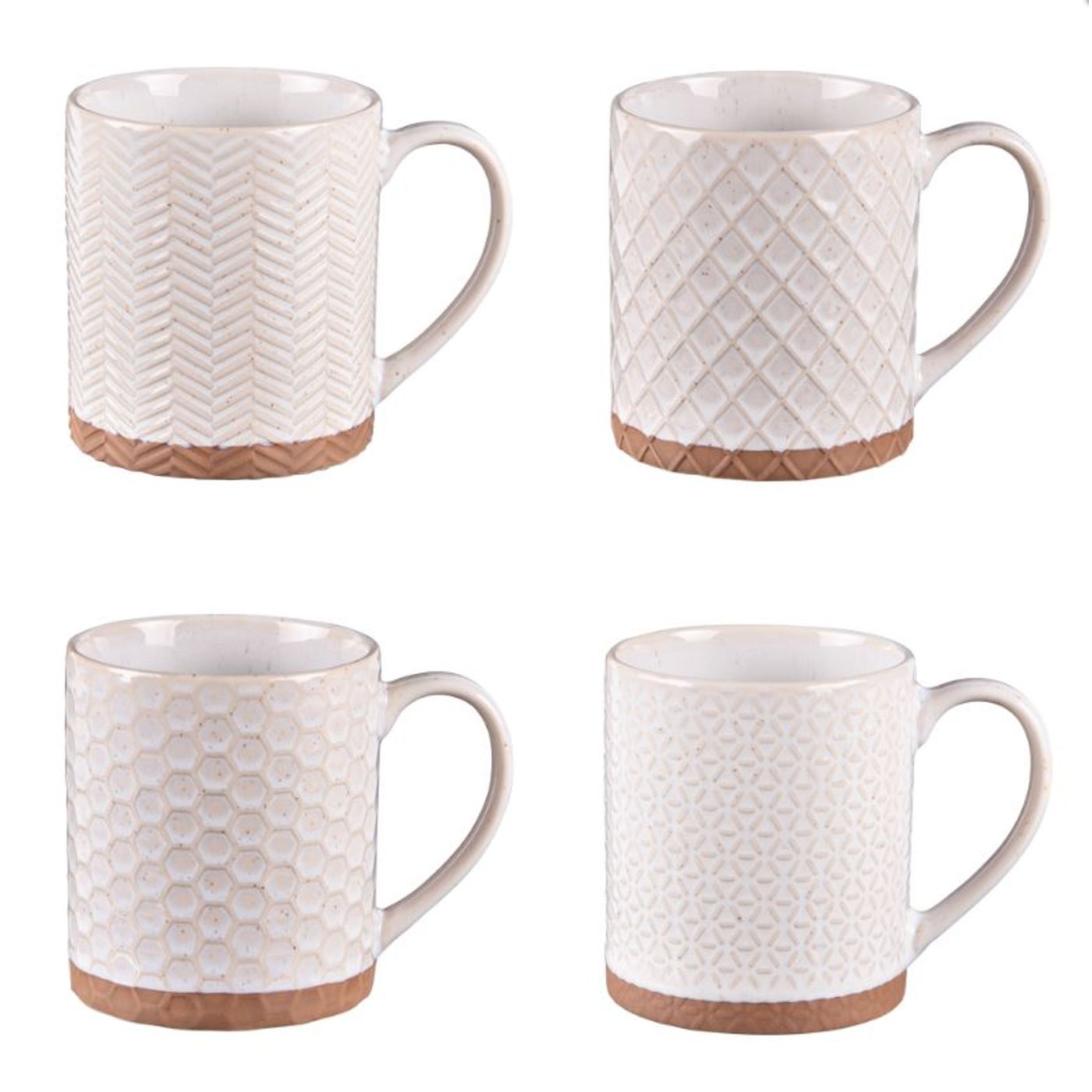 Coffret de 4 mugs Jaspe 35 cl beige