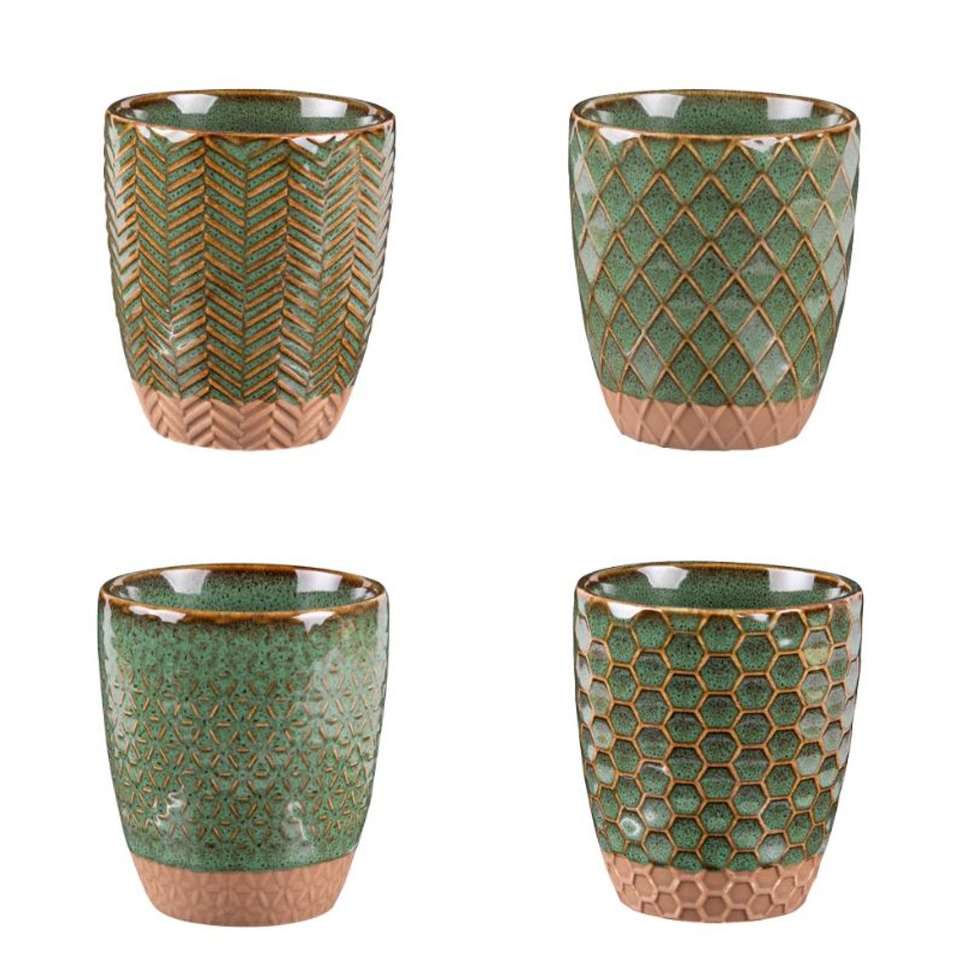 Coffret de 4 gobelets Jaspe 20 cl vert