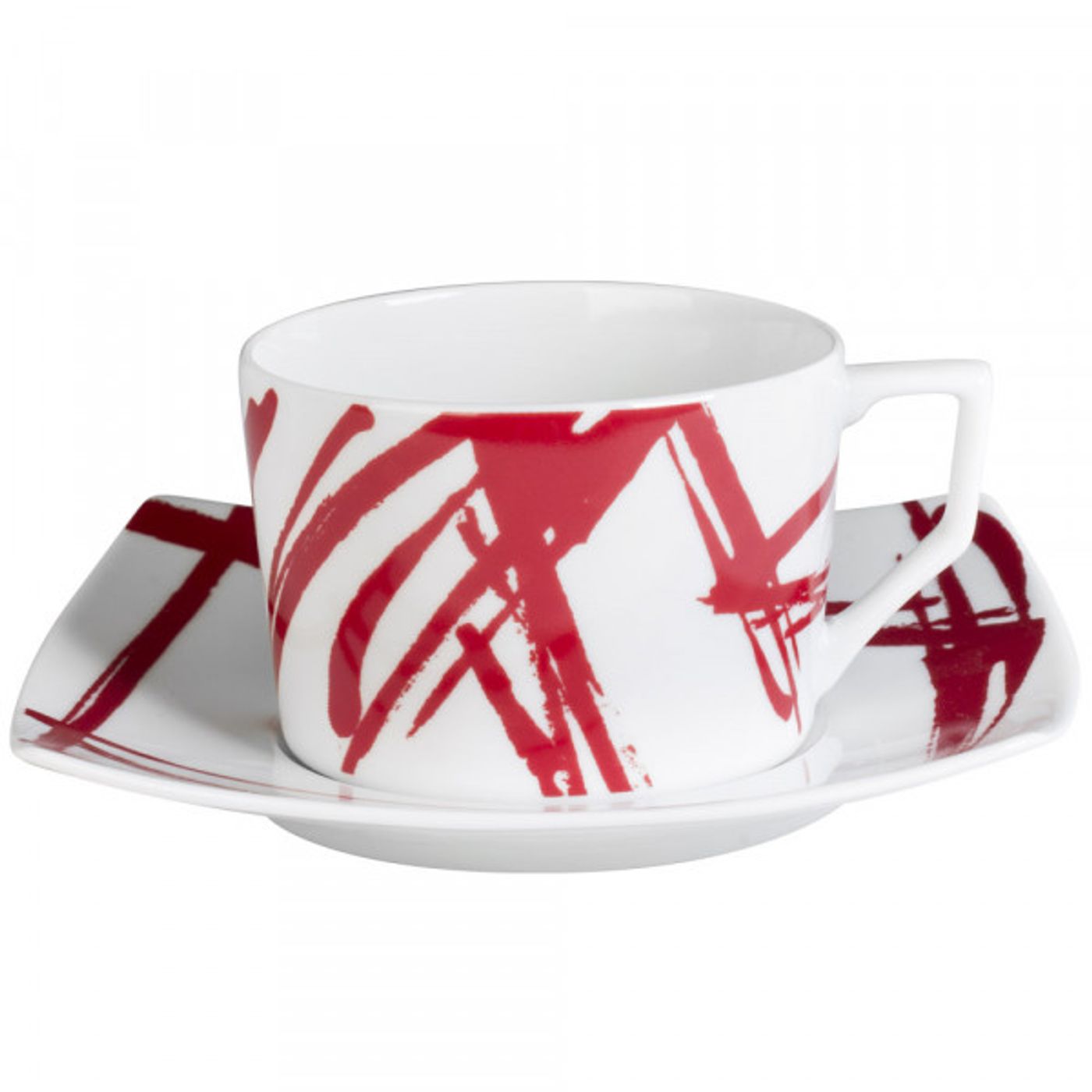 Tasse à déjeuner avec soucoupe EXPRESSION rouge
